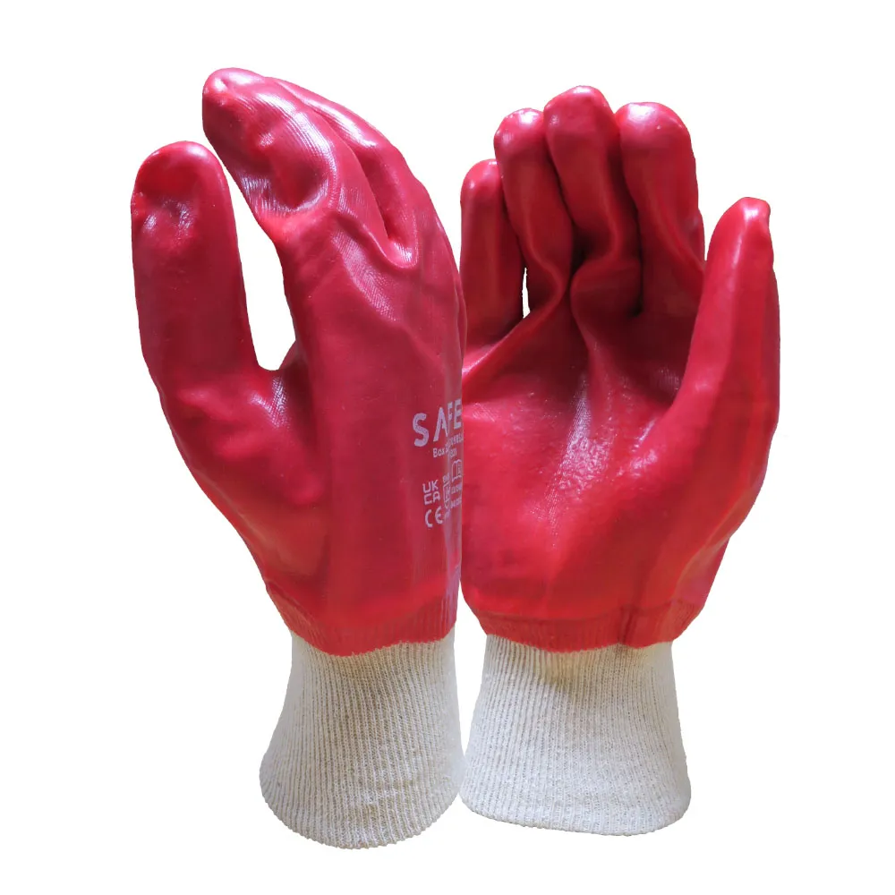 PVC Dipped Knitwrist Gloves - Case of 120 Pairs — Red